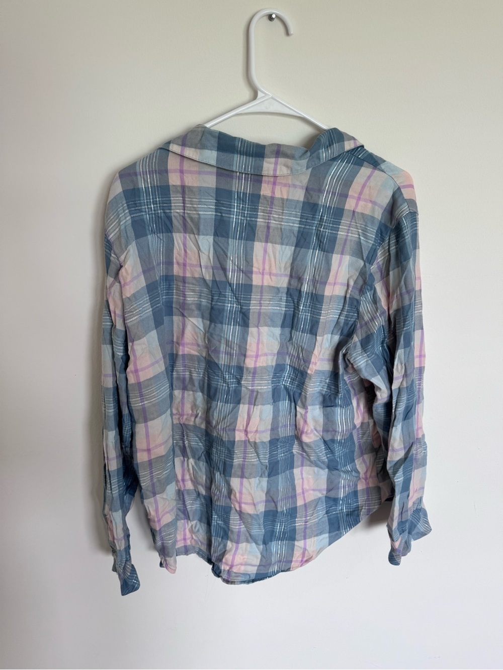 Victoria's Secret Blue and Pink Plaid Button-Up Shirt - Picture 3 of 3